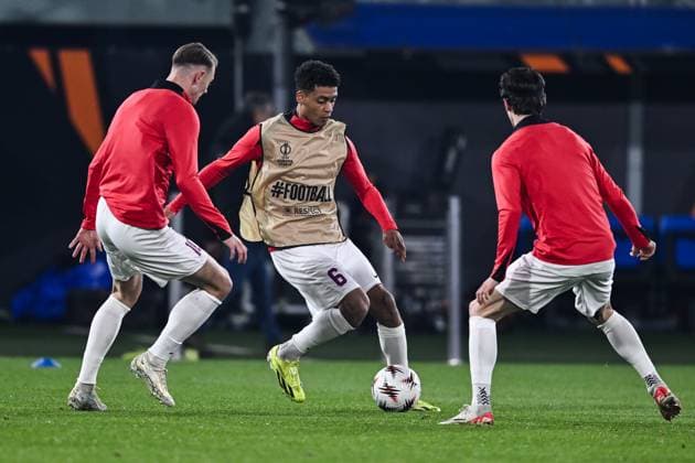 251106 Japhet Sery Larsen of Brann ahead of the Europa League football match between Bologna and Brann on November 6, 2025 in Bologna. Photo: Image Photo BILDBYRAN kod XY XY0083 fotboll football soccer fotball uefa europa league europa league bologna brann bbeng Copyright: ImagexPhoto BB251106ZG003