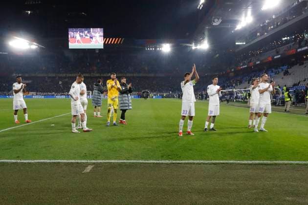 FCSB Bukarest nach dem Spiel , Schweiz, Fussball, UEFA Europa League, 4. Spieltag, 2025 2026, FC Basel vs. FCSB Bukarest, 06.11.2025, Sankt Jakob Park, Basel, Schweiz Basel Sankt Jakob Park Kanton Basel-Stadt Schweiz Copyright: xGrantxHubbsx