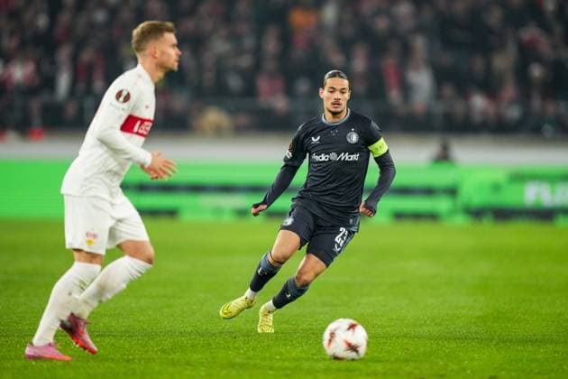 UEFA Europa League: VfB Stuttgart v Feyenoord Stuttgart - Anis Hadj Moussa of Feyenoord during the fourth match of the UEFA Europa League 2025 2026. The match is set between VfB Stuttgart and Feyenoord at Neckarstadion, MHP Arena on 6 November 2025 in Stuttgart, Germany. Copyright: xYannickxVerhoevenx