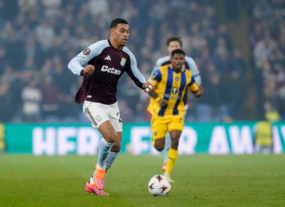 Birmingham, England, 6th November 2025. Morgan Rogers of Aston Villa in action during the Aston Villa vs Maccabi Tel-Aviv FC UEFA Europa League match at Villa Park, Birmingham. Picture credit should read: Andrew Yates Sportimage EDITORIAL USE ONLY. No use with unauthorised audio, video, data, fixture lists, club league logos or live services. Online in-match use limited to 120 images, no video emulation. No use in betting, games or single club league player publications. SPI_035_AY_Villa_Macabbi SPI-4269-0034