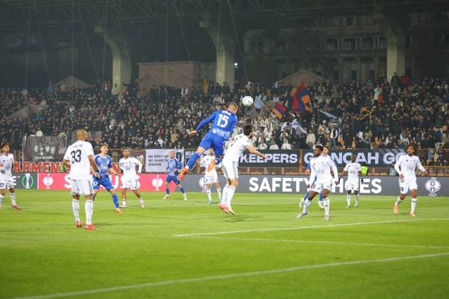 6 November 2025 UEFA Conference League, Round 3 FC Noah vs SK Sigma Olomouc Republican Stadium after Vazgen Sargsyan, Yerevan, Armenia 6 November 2025 UEFA Conference League, Round 3 FC Noah vs SK Sigma Olomouc Republican Stadium after Vazgen Sargsyan, Yerevan, Armenia. Sergey Muradyan and Daniel Vasulin