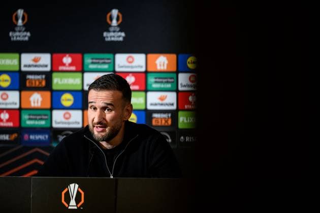 251106 Head coach Anes Mravac of Malmö FF during the press conference, PK, Pressekonferenz after the UEFA Europa League football match between Malmö FF and Panathinaikos on November 6, 2025 in Malmö. Photo: Petter Arvidson BILDBYRAN kod PA PA1108 fotboll football soccer fotball uefa europa league europa league malmö ff panathinaikos bbeng Copyright: PETTERxARVIDSON BB251106PA187