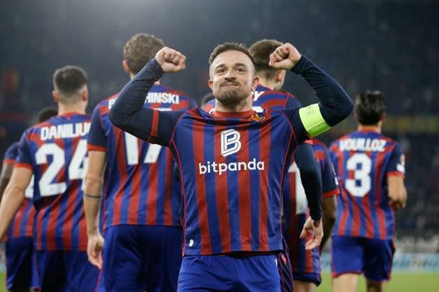06.11.2025 Stadion St.Jakob Park Basel, SCHWEIZ, Saison 2025 2026 Herren Fussball Europa League FC Basel - FCS Bukarest Torjubel Xherdan Shaqiri (FC Basel)