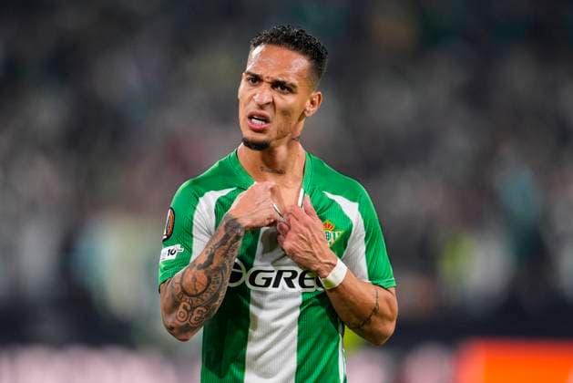 November 6, 2025, Sevilla, Sevilla, SPAIN: Antony Dos Santos of Real Betis celebrates a goal during the UEFA Europa League, football match played between Real Betis and Olympique de Lyon at La Cartuja stadium on November 6, 2025, in Sevilla, Spain. Sevilla SPAIN - ZUMAa181 20251106_zaa_a181_077 Copyright: xJoaquinxCorcherox
