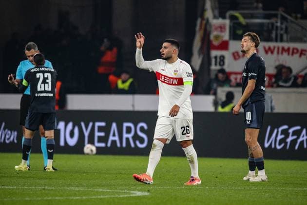 06.11.2025, xmohx, Fussball UEFA Europa League, VfB Stuttgart - Feyernoord Rotterdam v.l. Deniz Undav (VfB Stuttgart) (DFL DFB REGULATIONS PROHIBIT ANY USE OF PHOTOGRAPHS as IMAGE SEQUENCES and or QUASI-VIDEO) Stuttgart
