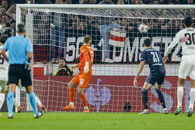 STUTTGART , 06-11-2025 , MHP Arena , season 2025 2026 , UEFA Europa League League phase match between Vfb Stuttgart and Feyenoord , Picture shows 1-0 from Stuttgart player Bilal El Khannouss Stuttgart - Feyenoord  x31893983x Copyright: