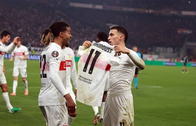 06.11.25 VfB Stuttgart - Feyenoord Rotterdam Deutschland, Stuttgart, 06.11.2025, Fussball, UEFA Europa League, Saison 2025 2026, VfB Stuttgart - Feyenoord Rotterdam: Bilal El Khannouss (VfB Stuttgart); Jubel Tor 1:0 Khannouss.