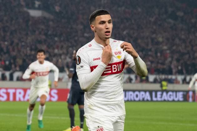 Tor zum 1:0 durch Bilal El Khannouss (VfB Stuttgart, 11), Kopfballtor. Jubel, Torjubel, bejubelt sein Tor. GER, VfB Stuttgart vs. Feyenoord Rotterdam, Fussball, UEFA Europa League, Herren, 4. Spieltag, Spielzeit 2025 2026, 06.11.2025, GER, VfB Stuttgart vs. Feyenoord Rotterdam, Fussball, UEFA Europa League, Herren, 4. Spieltag, Spielzeit 2025 2026, 06.11.2025 Stuttgart Copyright: xEibner-Pressefoto WolfgangxFrankx EP_WFK