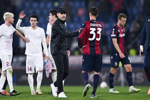 251106 Head coach Freyr Alexandersson of Brann after the Europa League football match between Bologna and Brann on November 6, 2025 in Bologna. Photo: Image Photo BILDBYRAN kod XY XY0083 fotboll football soccer fotball uefa europa league europa league bologna brann bbeng Copyright: ImagexPhoto BB251106ZD032