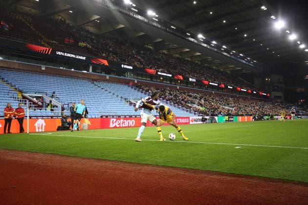 Aston Villa v Maccabi Tel-Aviv 06 November 2025, Aston - UEFA EUROPA League Football - Aston Villa v Maccabi Tel-Aviv FC - A general view (GV) of empty seats in the away section at Villa Park - Photo: Charlotte Wilson Offside. Aston UK Copyright: xCharlottexWilsonx xOffsidexOffside