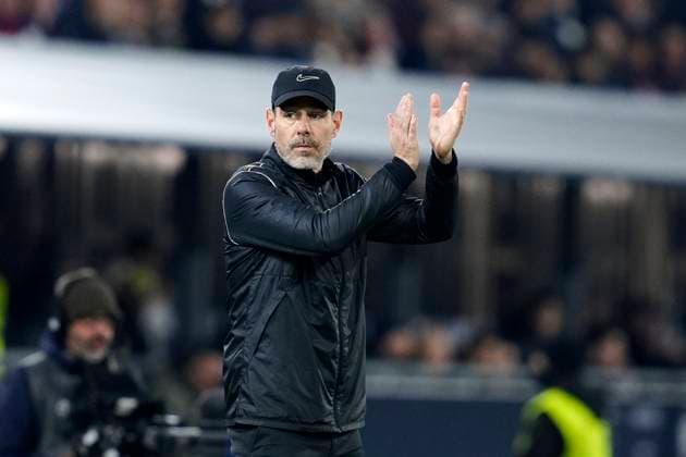 Head Coach Freyr Alexandersson (SK Brann) gestures, UEFA Europa League 2025 26 League Phase MD4, Bologna FC 1909 v SK Brann, Stadio Renato Dall Ara, November 6, 2025, Bologna, Italy.
