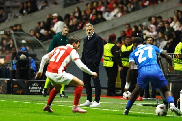 Thorsten Fink (Genk), NOVEMBER 6, 2025 - Football Soccer : UEFA Europa League league phase match day 4 between SC Braga - KRC Genk at the Estadio Municipal de Braga in Braga, Portugal. Noxthirdxpartyxsales  aflo_309576612
