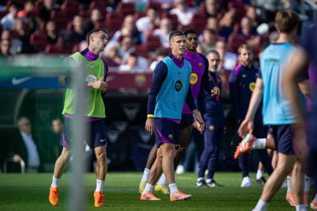 Dani Olmo FC Barcelona, Barca seen during FC Barcelona™s first training at Spotify Camp Nou following its renovation. At Spotify Camp Nou in Barcelona, , Spain, on November 07 2025. Photo by Felipe Mondino Copyright: x@FELIPExMONDINOx