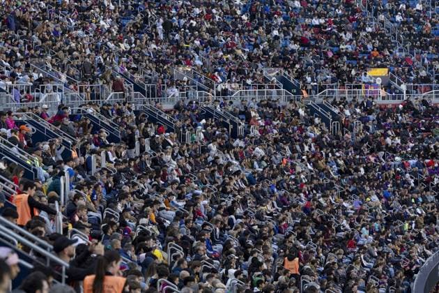 FC Barcelona, Barca opens its doors for fans during training day in Spotify Camp Nou Stadium of Barcelona BARCELONA, SPAIN - NOVEMBER 7: Fans of FC Barcelona are seen at the tribune during the training day of FC Barcelona as it opens doors for the fans at the Spotify Camp Nou stadium on November 07, 2025 in Barcelona, Spain. Adria Puig Anadolu Barcelona Spain. Editorial use only. Please get in touch for any other usage.  Copyright: x2025xAnadoluxAdriaxPuigx