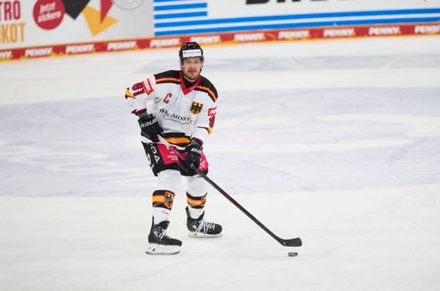 Moritz Müller, Mueller of Germany at the match GERMANY - LATVIA 4-1 DEB Ice hockey, Eishockey DEUTSCHLAND CUP in Landshut, Germany, November 6, 2025, Season 2025 2026.