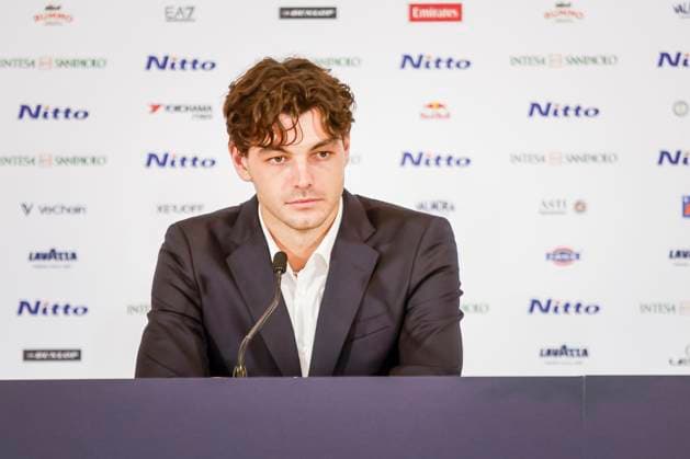 Taylor Fritz durante la conferenza stampa giocatori tennis delle ATP, Tennis Herren Finals, Torino. Italia - cronaca- VenerdÃ¬ 7 Novembre 2025 (foto Giulio Lapone LaPresse). Taylor Fritz during the ATP Finals tennis players press conference, PK, Pressekonferenz Turin, Italy - news - Friday, November 7, 2025 (photo Giulio Lapone LaPresse).  Copyright: xGiulioxLapone LaPressex