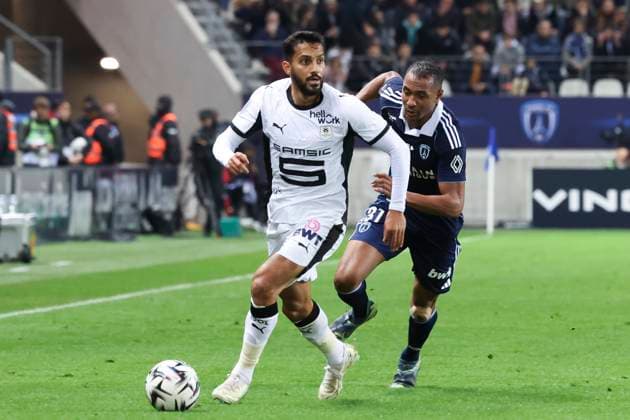 FOOTBALL : Paris FC Vs Rennes - Ligue 1 - 07 11 2025 Mousa Al-Tamari (Stade Rennais) Vs Samir Chergui (Paris FC) ParisFrance  Copyright: xMichaelxBaucherx