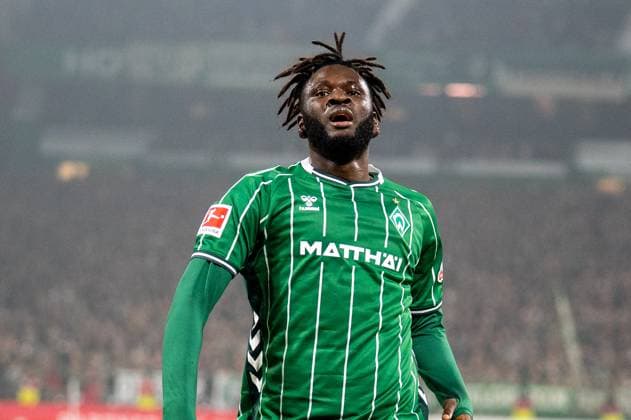Deutschland, Fussball, 1. Bundesliga, 10. Spieltag, 2025 2026, Werder Bremen - VfL Wolfsburg am 07.11. in Bremen (Weserstadion): Victor Boniface (Werder Bremen 44) Copyright: xSvenxHeidmannx