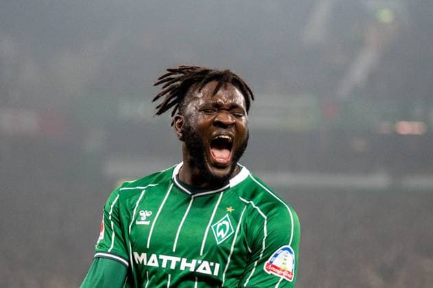 Deutschland, Fussball, 1. Bundesliga, 10. Spieltag, 2025 2026, Werder Bremen - VfL Wolfsburg am 07.11. in Bremen (Weserstadion): Victor Boniface (Werder Bremen 44) Copyright: xSvenxHeidmannx