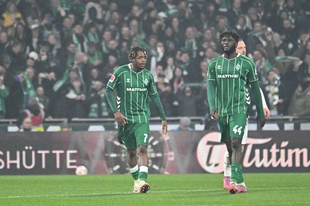 GER, 1. FBL, SV Werder Bremen vs VfL Wolfsburg 07.11.2025, wohninvest Weserstadion, Bremen, GER, 1. FBL, SV Werder Bremen vs VfL Wolfsburg im Bild picture shows Torjubel Jubel. Torschütze Torschuetze Samuel Mbangula (SV Werder Bremen 07) jubelt ueber das Tor zum 2:1.