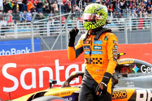 Formula 1 MSC Cruises Grande Premio de Sao Paulo 2025 07.11.2025, Autodromo Jose Carlos Pace, Interlagos, Formula 1 MSC Cruises Grande Premio de Sao Paulo 2025 , im Bild Polepostion für das morgige Sprintrennen für Lando Norris (GBR), McLaren F1 Team