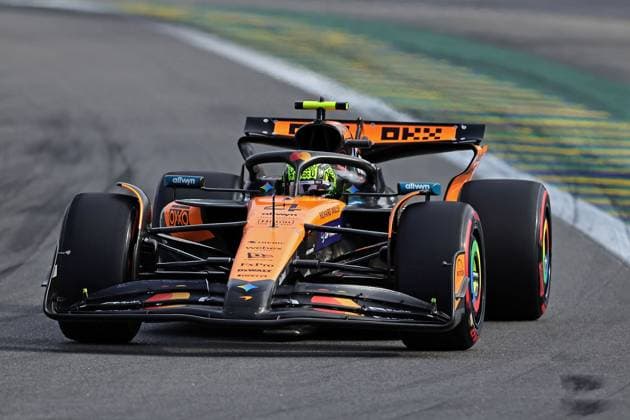 Sao Paulo, Brazil, 7th November 2025. Lando Norris (GBR) McLaren F1 Team MCL39 Mercedes during Sprint Qualifying of the F1 Grand Prix of Brazil at Autodromo Jose Carlos Pace  HeulerxAndrey