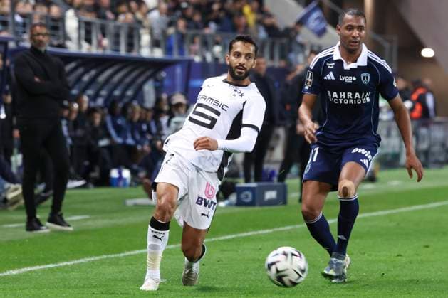 FOOTBALL : Paris FC Vs Rennes - Ligue 1 - 07 11 2025 Mousa Al-Tamari (Stade Rennais) Vs Samir Chergui (Paris FC) ParisFrance  Copyright: xMichaelxBaucherx