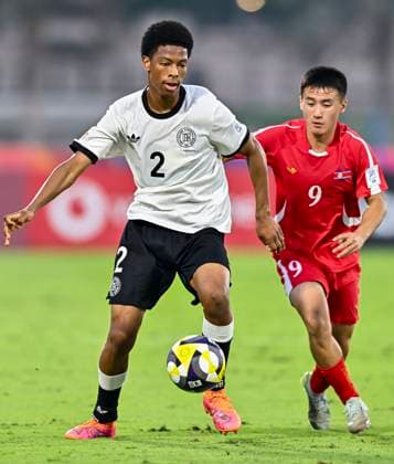 Germany v Korea DPR : Group G - FIFA U-17 World Cup Qatar 2025 Alexander Staff of Germany and Kwang Song Pak of Korea DPR in action during the FIFA U-17 World Cup Qatar 2025 Group G match between Germany and Korea DPR in Doha, Qatar, on November 7, 2025. DOHA Qatar Copyright: xNOUSHADxTHEKKAYILx