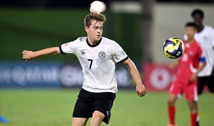 Fussball, Junioren U 17 WM 2025 in Doha Katar Vorrunde 07.11.2025 Gruppe G Deutschland - Korea DVR Benjamin Ley (Deutschland)