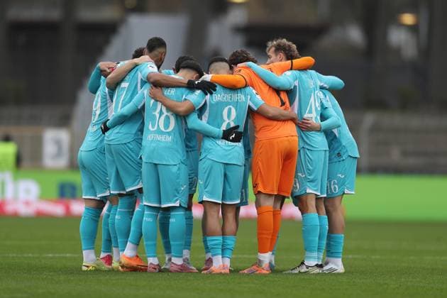 Team Mannschaftskreis TSG Hoffenheim II, DFL DFB REGULATES PROHIBIT ANY USE OF PHOTOGRAPHS AS IMAGE SEQUENCES AND OR QUASI-VIDEO Schweinfurt Sachs-Stadion Bayern Deutschland