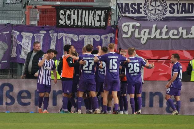 Osnabrücker Torjubel Fussball 3. Liga 2025 2026 FC Energie Cottbus - VfL Osnabrück