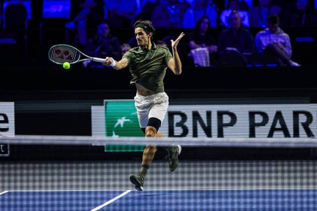 Moselle Open : tournoi de tennis, à Metz PHOTOPQR LE REPUBLICAIN LORRAIN Hugo AZMANI ; Metz ; 08 11 2025 ; Moselle Open : 22e édition du tournoi de tennis, aux Arènes, à Metz; Quentin Halys (FRA) et Pierre-Hugues Herbert (FRA), lors de leur match en finale double contre Guido Andreozzi et Manuel Guinard Metz Moselle Lorraine France  Copyright: xPHOTOPQR LExREPUBLICAINxLORRAIN xHugoxAZMANIx 20251108RBL5503 20251108RBL5503