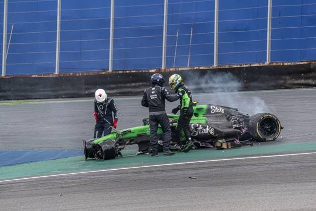 SAO PAULO, BRAZIL: Gabriel Bortoleto, racing for the Stake F1 Team team during the 2025 Formula 1 Sao Paulo Grand Prix at the Interlagos Circuit in Sao Paulo, Brazil