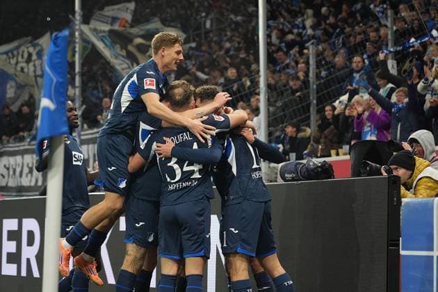 GER, 1.FBL, TSG Hoffenheim vs RB Leibzig 08.11.2025, PreZero Arena, Sinsheim, GER, 1.FBL, TSG Hoffenheim vs RB Leibzig , im Bild Grischa Prömel (Hoffenheim) freut sich über das Tor zum 3:1. DFL regulations prohibit any use of photographs as image sequences and or quasi-video.