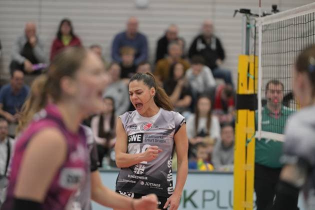 RECORD DATE NOT STATED Kinga Szücs (10; Schwarz-Weiß Erfurt) jubelt Kinga Szücs (10; Schwarz-Weiß Erfurt) jubelt Copyright: xSpeedshotx