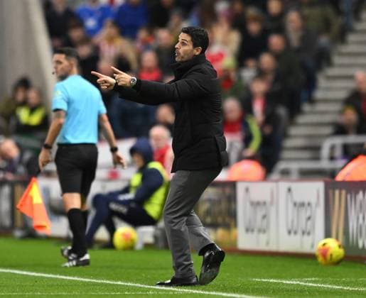 Mikel Arteta manager of Arsenal Sunderland v Arsenal, Premier League, Football, Stadium of Light, Sunderland, UK - 08 Nov 2025Sunderland Stadium of Light United Kingdom EDITORIAL USE ONLY No use with unauthorised audio, video, data, fixture lists, club league logos or live services. Online in-match use limited to 120 images, no video emulation. No use in betting, games or single club league player publications.  Copyright: xRichardxLee Shutterstockx 15702163w