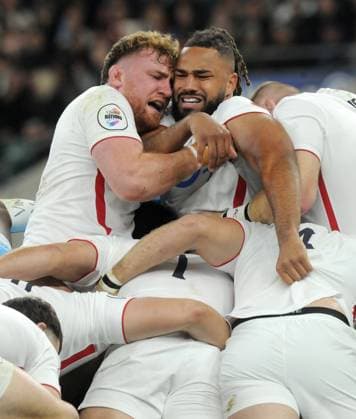 Rugby Union - 2025 Quilter Autumn Internationals - England vs Fiji - Allianz Stadium at Twickenham - Saturday 8th November 2025 Ollie Chessum and Chandler Cunningham - South of England 