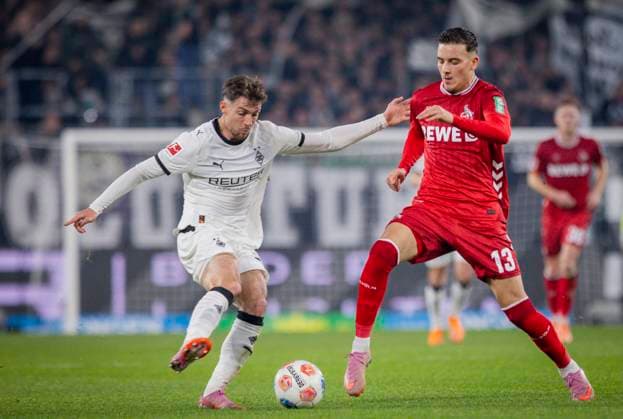 Mönchengladbach, Germany. 08th Nov 2025. Said El Mala (Köln) Joe Scally (BMG) Borussia Moenchengladbach - 1. FC Köln 08.11.2025