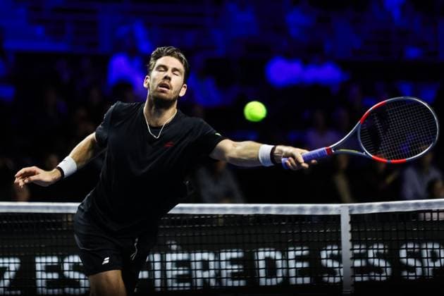 Moselle Open : tournoi de tennis, à Metz PHOTOPQR LE REPUBLICAIN LORRAIN Hugo AZMANI ; Metz ; 08 11 2025 ; Moselle Open : 22e édition du tournoi de tennis, aux Arènes, à Metz Cameron Norrie (GBR), lors de son match en Finale contre Learner Tien Metz Moselle Lorraine France  Copyright: xPHOTOPQR LExREPUBLICAINxLORRAIN xHugoxAZMANIx 20251108RBL6438 20251108RBL6438
