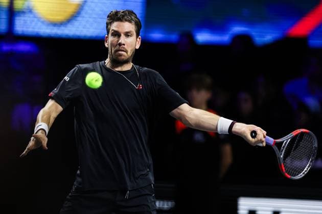 Moselle Open : tournoi de tennis, à Metz PHOTOPQR LE REPUBLICAIN LORRAIN Hugo AZMANI ; Metz ; 08 11 2025 ; Moselle Open : 22e édition du tournoi de tennis, aux Arènes, à Metz Cameron Norrie (GBR), lors de son match en Finale contre Learner Tien Metz Moselle Lorraine France  Copyright: xPHOTOPQR LExREPUBLICAINxLORRAIN xHugoxAZMANIx 20251108RBL6442 20251108RBL6442