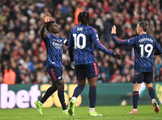 Bukayo Saka of Arsenal celebrates scoring their first goal Sunderland v Arsenal, Premier League, Football, Stadium of Light, Sunderland, UK - 08 Nov 2025Sunderland Stadium of Light United Kingdom EDITORIAL USE ONLY No use with unauthorised audio, video, data, fixture lists, club league logos or live services. Online in-match use limited to 120 images, no video emulation. No use in betting, games or single club league player publications.  Copyright: xRichardxLee Shutterstockx 15702163aw