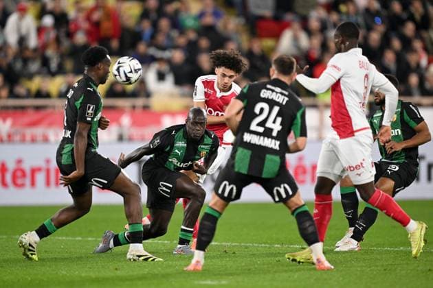 AS Monaco v RC Lens - Ligue 1 McDonald s 2025 2026 20 Malang SARR (rcl) - 11 Maghnes AKLIOUCHE (asm) during the Ligue 1 McDonald s match between Monaco and Lens at Stade Louis II on November 8, 2025 in Monaco, Monaco. Monaco Monaco  Copyright: xFEPx 776410945