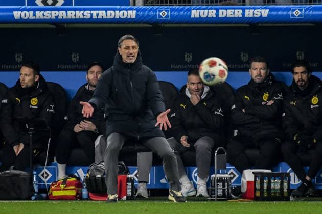 Niko Kovac Trainer ( BVB ) ist sauer Deutschland , Hamburg , Volksparkstadion , Fussball , 1. Bundesliga , Hamburger SV - Borussia Dortmund