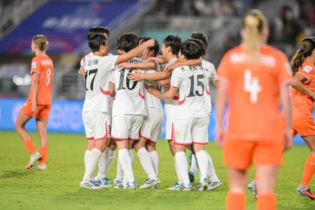 the player of Korea DPR U-17 celebrates the goal of 3-0 the FIFA U17, U 17 Women s World Cup Morocco 2025, 1st - 2nd place match between Korea DOR and Netherlands in Rabat, Morocco, on November 8, 2025, at the Olympic Stadium  Copyright: xAndreaxAmato IPAxSportx xipa-agency.netx xx IPA_67712135 IPA_Agency_IPA67712135