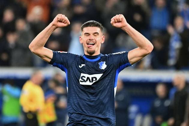Albian HAJDARI (1899 Hoffenheim), Jubel,Freude,Begeisterung, Aktion,Einzelbild,angeschnittenes Einzelmotiv,Halbfigur,halbe Figur. Fussball 1. Bundesliga Saison 2025 2026, 10.Spieltag, Spieltag10 TSG 1899 Hoffenheim - RB Leipzig 3-1 am 08.11.2025 PreZero ARENA.
