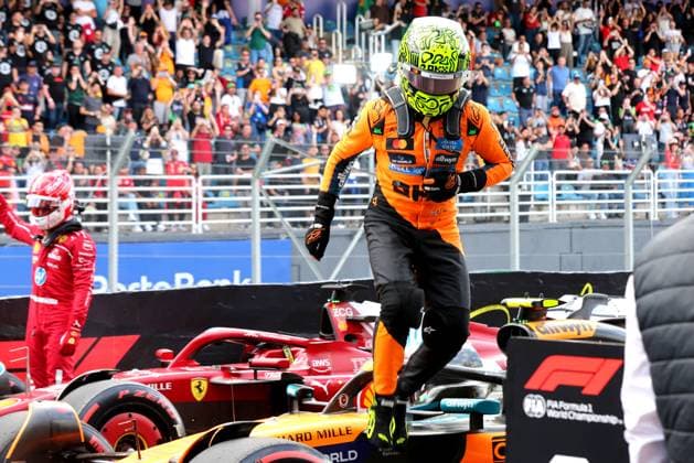 Formula 1 MSC Cruises Grande Premio de Sao Paulo 2025 08.11.2025, Autodromo Jose Carlos Pace, Interlagos, Formula 1 MSC Cruises Grande Premio de Sao Paulo 2025 , im Bild Poleposition für Lando Norris (GBR), McLaren F1 Team
