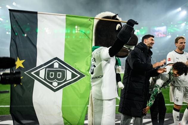 MOENCHENGLADBACH, GERMANY - 8 NOVEMBER, 2025: Juenter, official mascot - The football match of Bundesliga Borussia Moenchengladbach vs 1. FC Koeln at Borussia Park.  Copyright: xVITALIIxKLIUIEVx