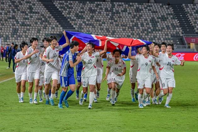 Korea DPR celebrates 3-0 victory FIFA U17, U 17 Women s World Cup Morocco 2025, 1st - 2nd place match between Korea DOR and Netherlands in Rabat, Morocco, on November 8, 2025, at the Olympic Stadium  Copyright: xAndreaxAmato IPAxSportx xipa-agency.netx xx IPA_67719367 IPA_Agency_IPA67719367