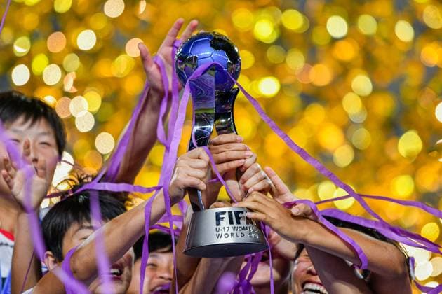 Korea DPR v Netherlands - FIFA U-17 Women s World Cup Morocco 2025 Final The winners of the FIFA U17, U 17 Women s World Cup Morocco 2025 hold the trophy during the 1st - 2nd place match between Korea DOR and the Netherlands in Rabat, Morocco, on November 8, 2025, at the Olympic Stadium. Rabat Morocco  Copyright: xAndreaxxAmatox originalFilename:amato-notitle251108_npUGI.jpg
