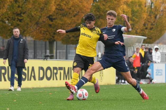 Sonntag, 09.11.2025 Saison 2025 2026 Achtelfinale DFB-Pokal der Junioren im BVB Fußballpark Hohenbuschei, Dortmund, Germany. BV Borussia Dortmund U19 - VfL Bochum U19. Ahmad Najdi (BVB)